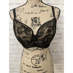 Panache Idina Balconette Underwire Bra Back‎ Beige Lace USA Size 32FF